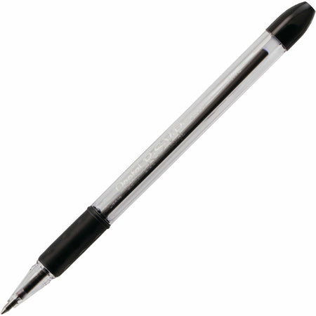 Pentel R.S.V.P. Ballpoint Pens - 0.7mm Fine Point - Refillable Black Ink - Clear Barrel