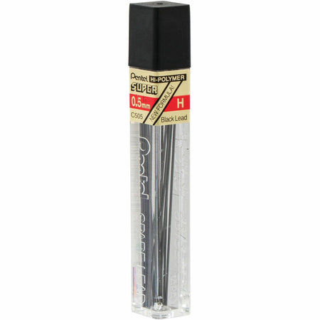 Pentel Super Hi-Polymer 0.5mm Fine Point Black Leads - 12 Pack - Refills