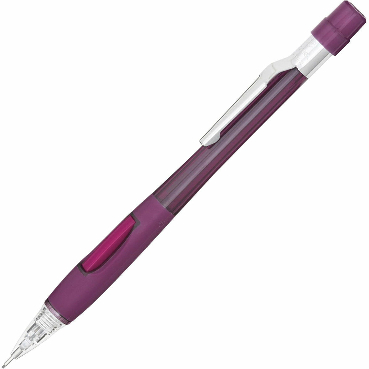 Pentel Quicker Clicker Automatic Pencils - 0.9 mm Black Lead - #2 - Refillable - Transparent Red Barrel - 1 Each