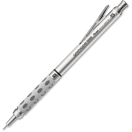 Pentel GraphGear 1000 Automatic Drafting Pencils - 0.5 mm Lead - #2 - Refillable - Gray Barrel - 1 Each