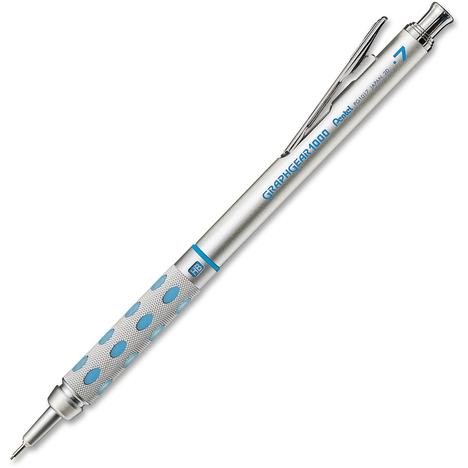Pentel GraphGear 1000 Automatic Drafting Pencils - 0.7 mm Lead - #2 - Refillable - Blue Barrel - 1 Each