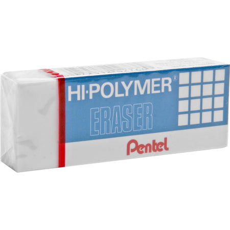 Pentel Hi-Polymer Eraser - White - Block - 2.6" Width x 0.5" Height x 1" Depth - 1 Each - Non-abrasive, Latex-free