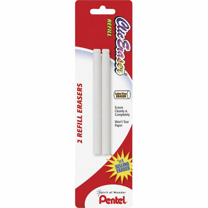 Pentel Clic Eraser Refills: White Non-abrasive - 2-Pack - Erasers