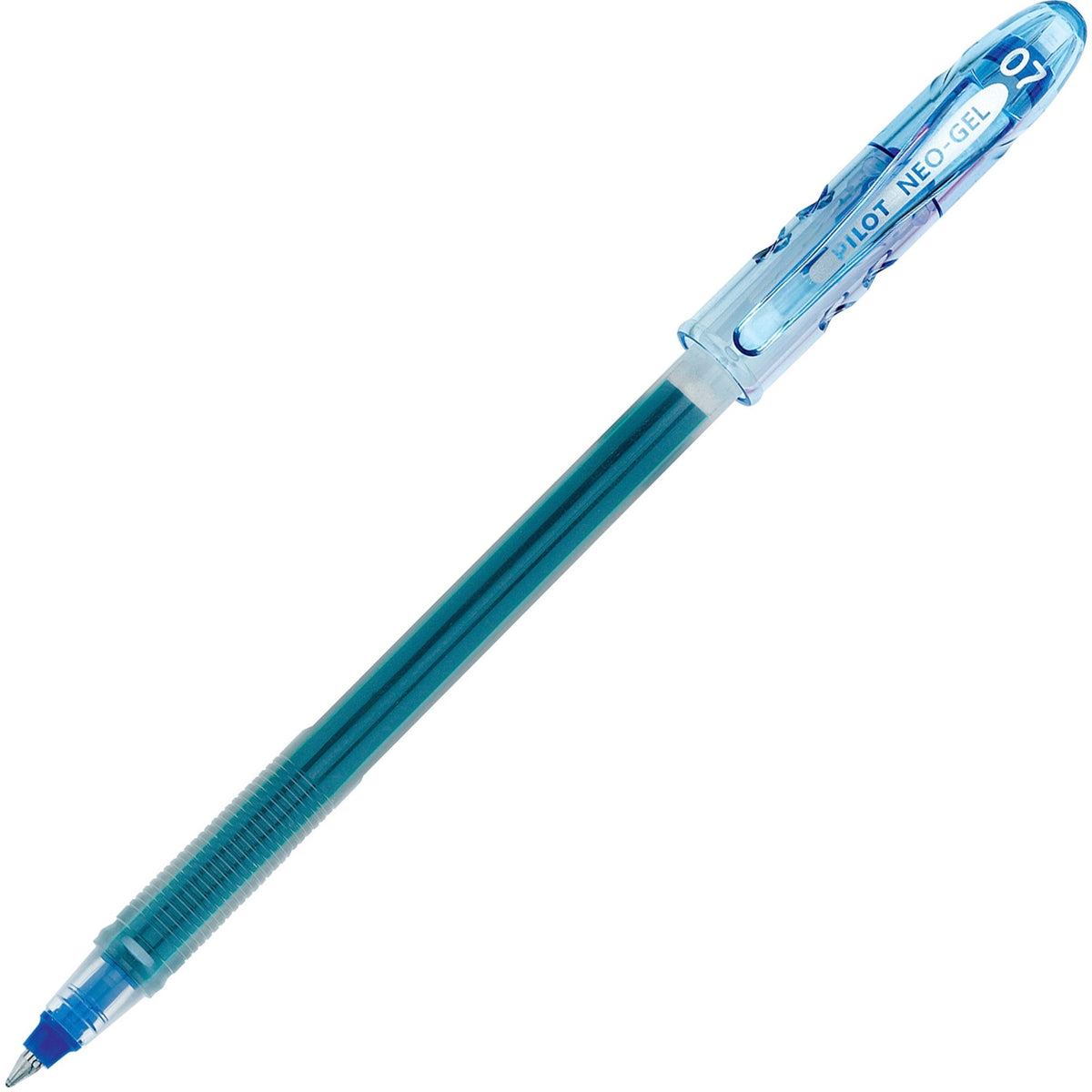 Pilot Neo-Gel Rollerball Pens - 0.7 mm Fine Pen Point - Blue Ink - Gel-based - Translucent Barrel - 1 Dozen