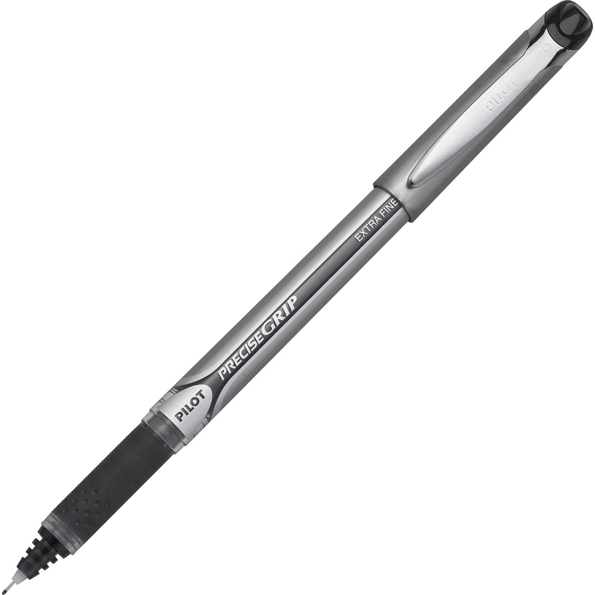 Pilot Precise Grip Extra-Fine Capped Rolling Ball Pens - 0.5 mm Extra Fine Pen Point - Black Ink - Black Barrel - 1 Dozen