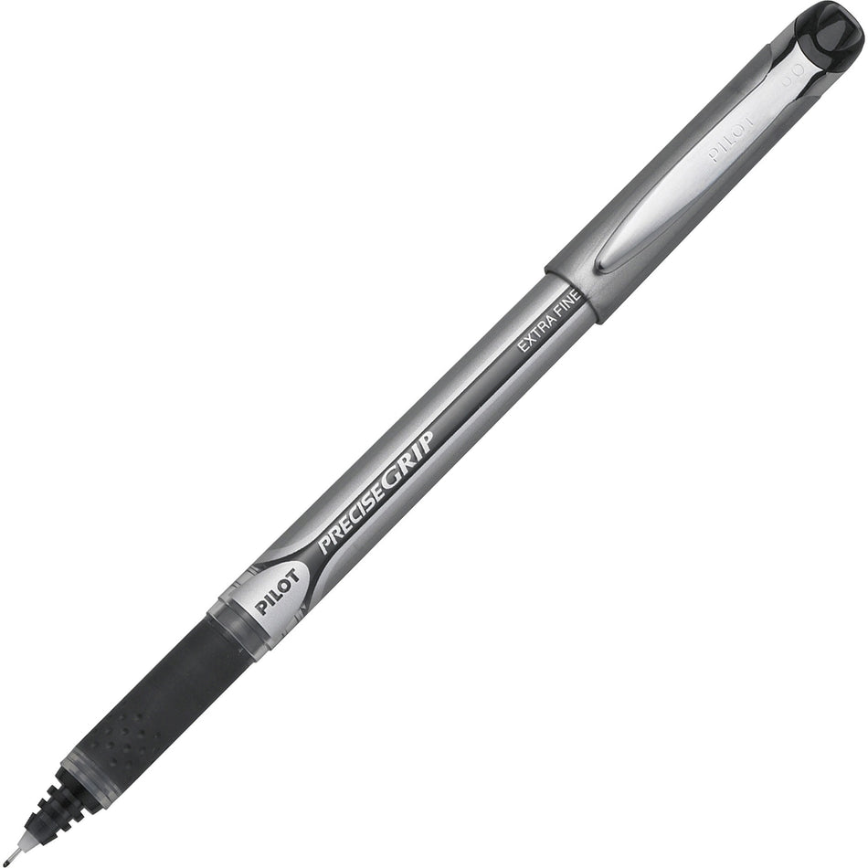 Pilot Precise Grip Extra-Fine Capped Rolling Ball Pens - 0.5 mm Extra Fine Pen Point - Black Ink - Black Barrel - 1 Dozen