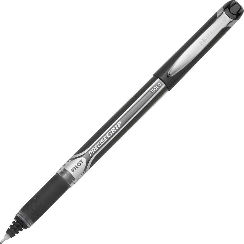 Pilot Precise Grip Bold Capped Rolling Ball Pens - 1 mm Bold Pen Point - Black Ink - Black Barrel - 1 Dozen
