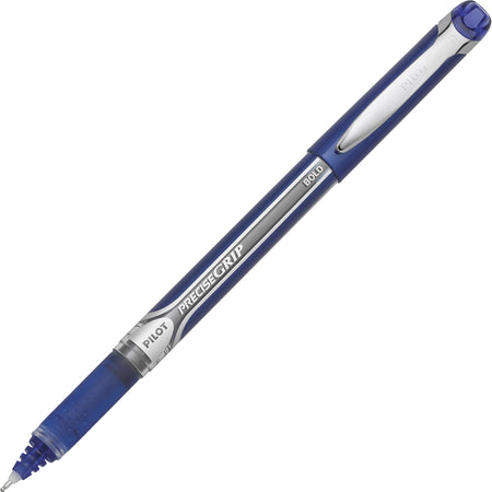 Pilot Precise Grip Bold Capped Rolling Ball Pens - 1 mm Bold Pen Point - Blue Ink - Blue Barrel - 1 Dozen