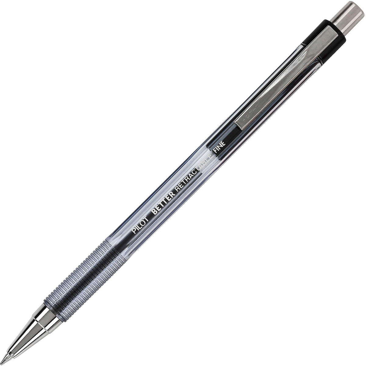 Pilot Better Retractable Ballpoint Pens - 0.7 mm Fine Pen Point - Refillable - Retractable - Black Ink - Translucent Barrel - 1 Dozen