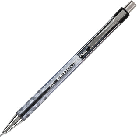 Pilot Better Retractable Ballpoint Pens - 0.7 mm Pen Point - Refillable - Retractable - Black Ink - Translucent Barrel - 1 Dozen