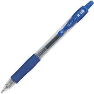Pilot G2 Gel Ink Rolling Ball Pen - 0.5 mm Extra Fine Pen Point - Refillable - Retractable - Blue Ink - Gel-based - Translucent Barrel - 1 Dozen