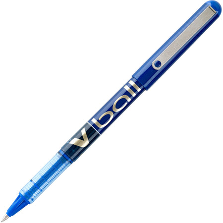 Pilot Vball Liquid Ink Pens - 0.7 mm Fine Pen Point - Blue Ink - Blue Barrel - 1 Dozen
