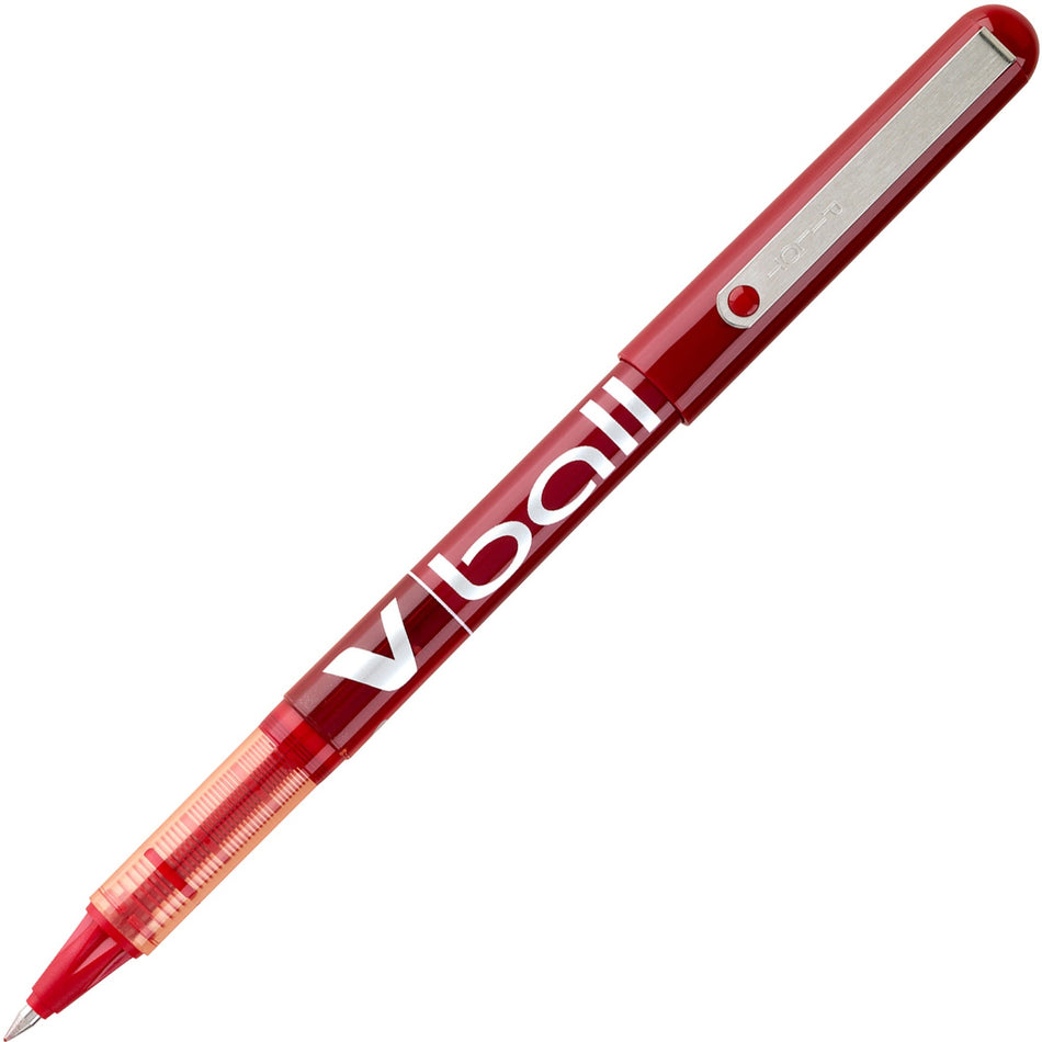 Pilot Vball Liquid Ink Pens - 0.5 mm Fine Pen Point - Red Ink - Red Barrel - 1 Dozen