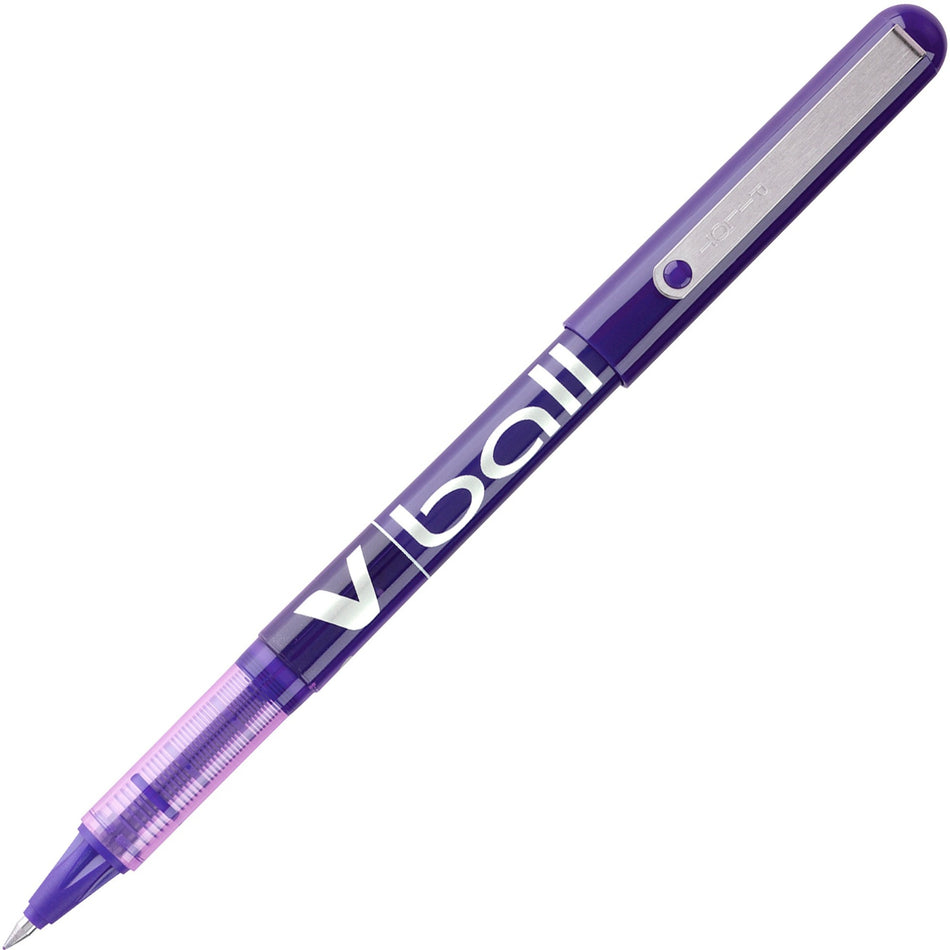 Pilot Vball Liquid Ink Pens - 0.5 mm Fine Pen Point - Purple Ink - Purple Barrel - 1 Dozen