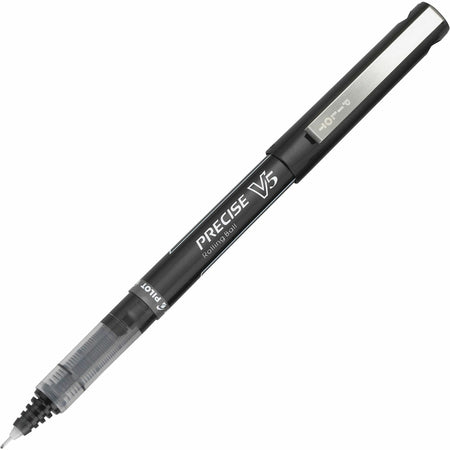 Pilot Precise V5 Extra-Fine Premium Capped Rolling Ball Pens - 0.5 mm Extra Fine Pen Point - Black Ink - Black Plastic Barrel - 1 Dozen
