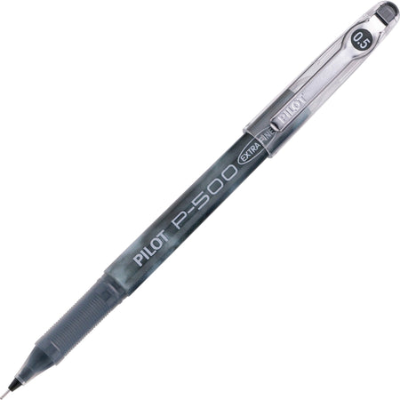 Pilot Precise P-500 Precision Point Extra-Fine Capped Gel Rolling Ball Pens - 0.5 mm Extra Fine Needle Pen Point - Black Ink - Gel-based - Black Barrel - 1 Dozen