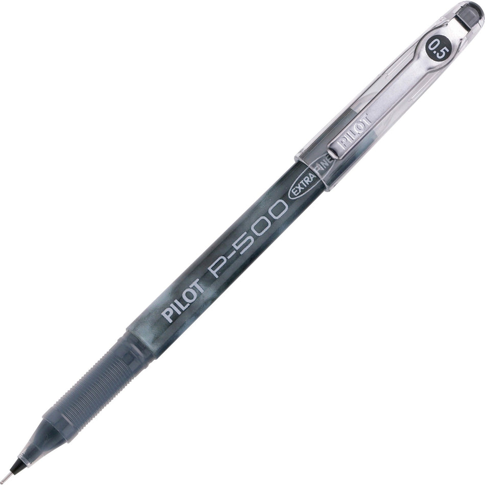 Pilot Precise P-500 Precision Point Extra-Fine Capped Gel Rolling Ball Pens - 0.5 mm Extra Fine Needle Pen Point - Black Ink - Gel-based - Black Barrel - 1 Dozen