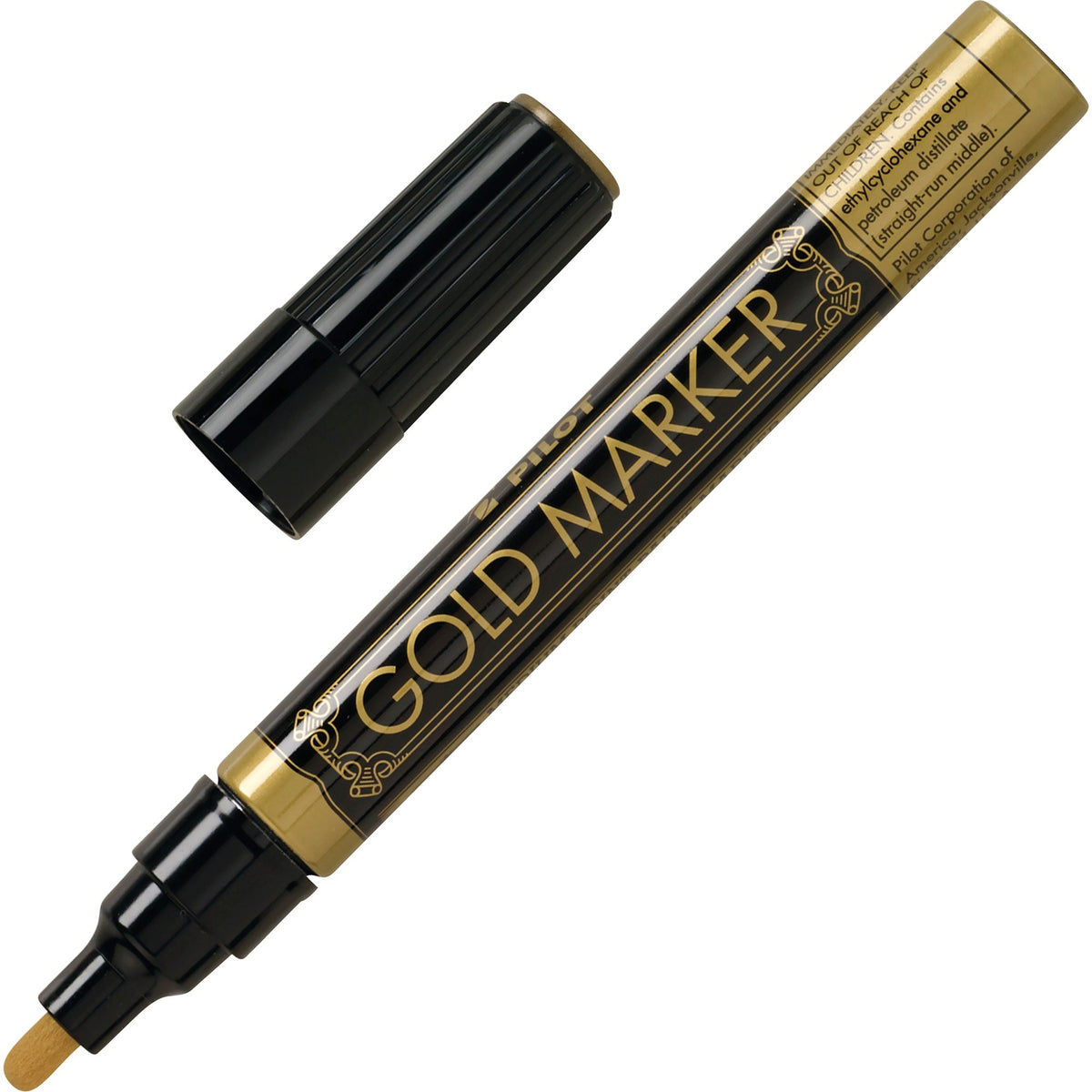 Pilot Creative Permanent Markers - 1 mm Medium Marker Point - Gold Ink - Gold Barrel - 1 Each