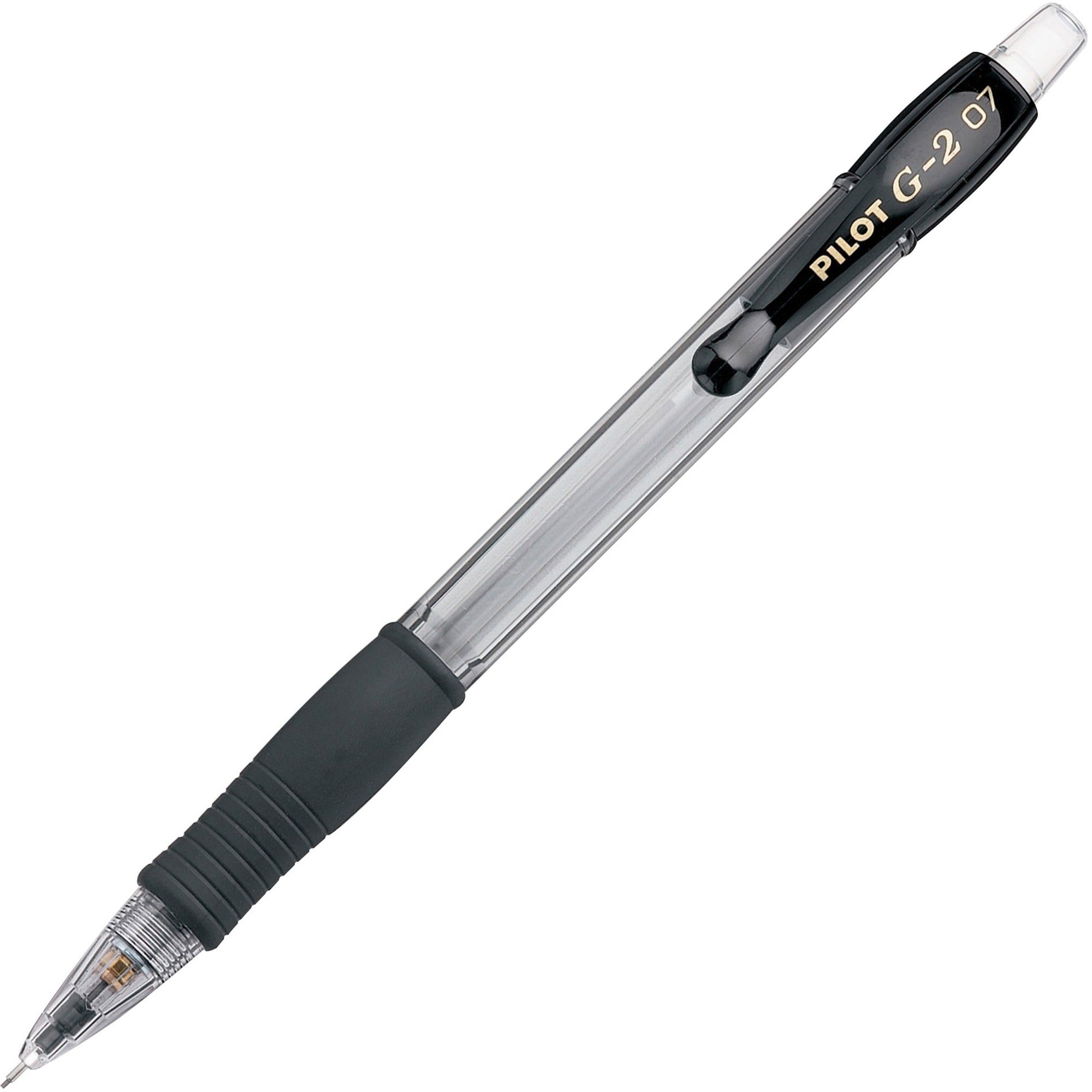Pilot G2 Mechanical Pencils - 0.7 mm Lead - Refillable - Clear, Black Barrel - 1 Dozen