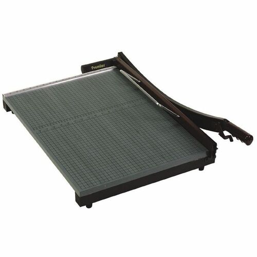 Premier Stakcut Paper Trimmers - 30 Sheet Cutting Capacity - 15" Cutting Length - 0.8" Height x 13" Width x 14.9" Depth - Self-sharpening, Locking Blade, Non-slip Rubber Feet - Wood, Steel - Green - 1 Each