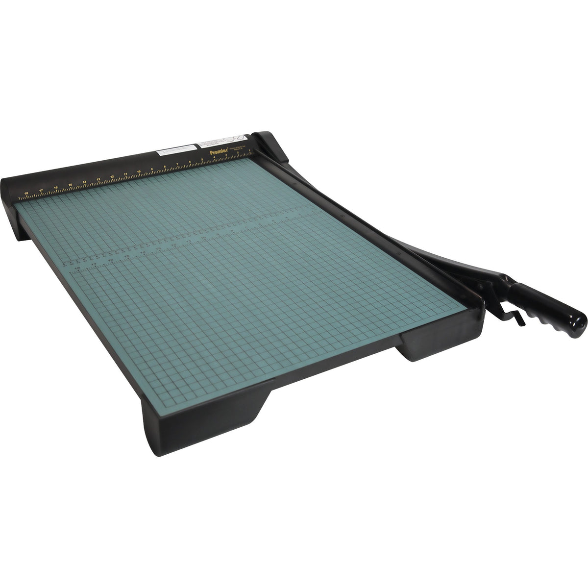 Premier Heavy-Duty Wood Series Paper Trimmers - 20 Sheet Cutting Capacity - 1 Steel Blade - 24" Cutting Length - 5.6" Height x 26.8" Width x 37.8" Depth - Non-skid Rubber Feet, Heavy Duty, Locking Blade - Wood, Steel - Green - 1 Each