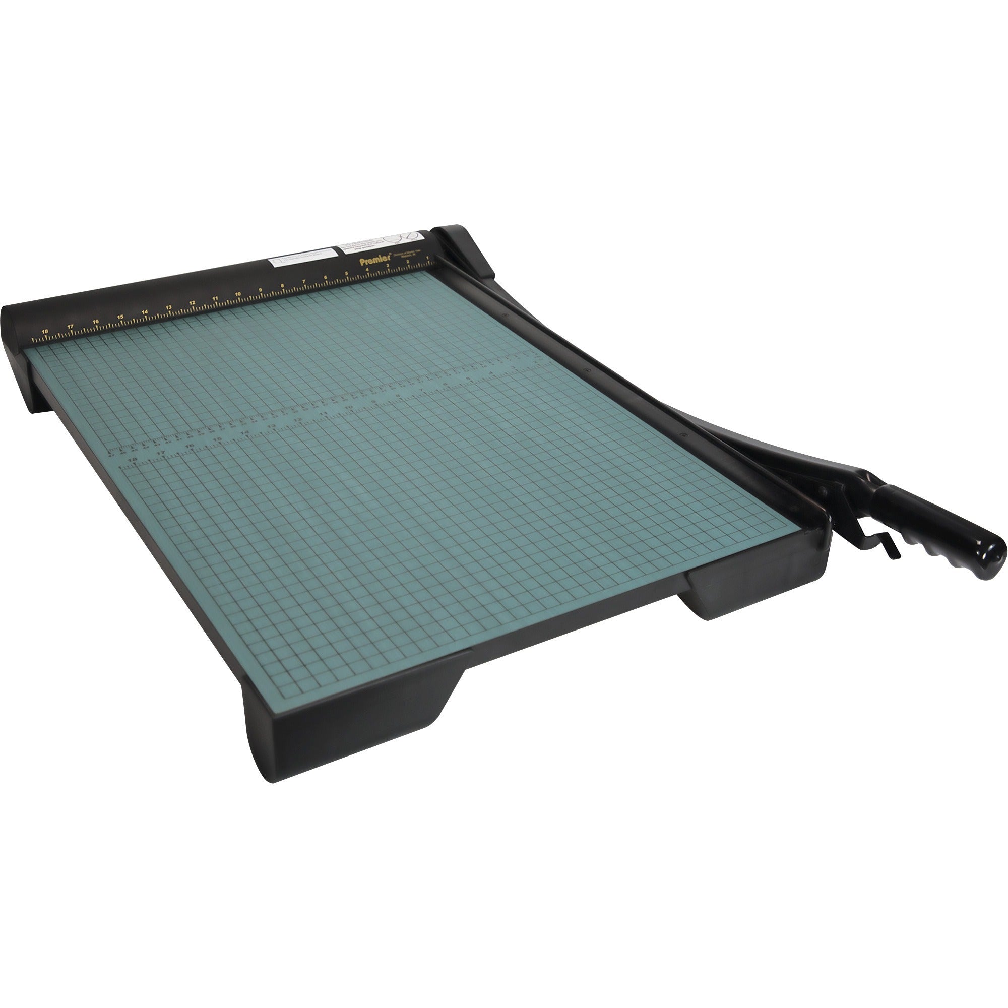Premier Heavy-Duty Wood Series Paper Trimmers - 20 Sheet Cutting Capacity - 1 Steel Blade - 24" Cutting Length - 5.6" Height x 26.8" Width x 37.8" Depth - Non-skid Rubber Feet, Heavy Duty, Locking Blade - Wood, Steel - Green - 1 Each