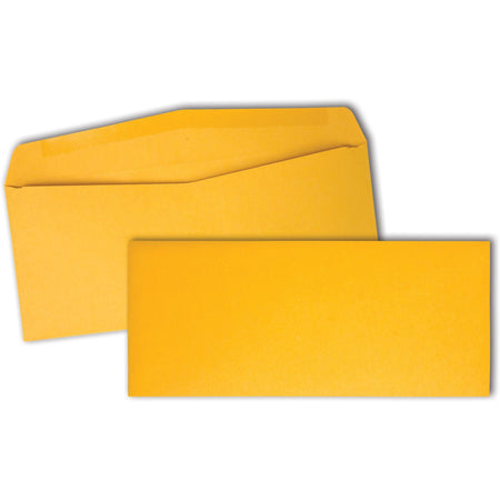 Quality Park No. 10 Kraft Envelopes with Diagonal Seams - Business - #10 - 4 1/8" Width x 9 1/2" Length - 28 lb - Gummed - Kraft - Kraft - 500 / Box