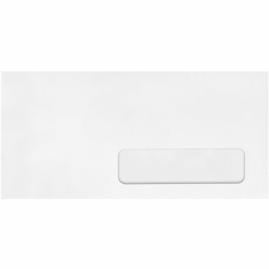 Quality Park No. 10 Single Right Window Envelopes - Single Window - #10 - 4 1/8" Width x 9 1/2" Length - 24 lb - Adhesive - White - Wove - 500 / Box