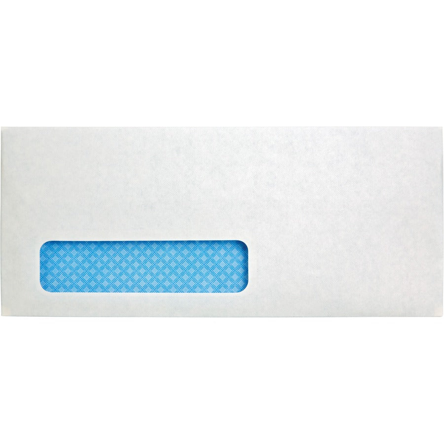 Quality Park No. 10 Single Window Security Tinted Business Envelopes with a Self-Seal Closure - Single Window - #10 - 4 1/8" Width x 9 1/2" Length - 24 lb - Self-sealing - White - Wove - 500 / Box