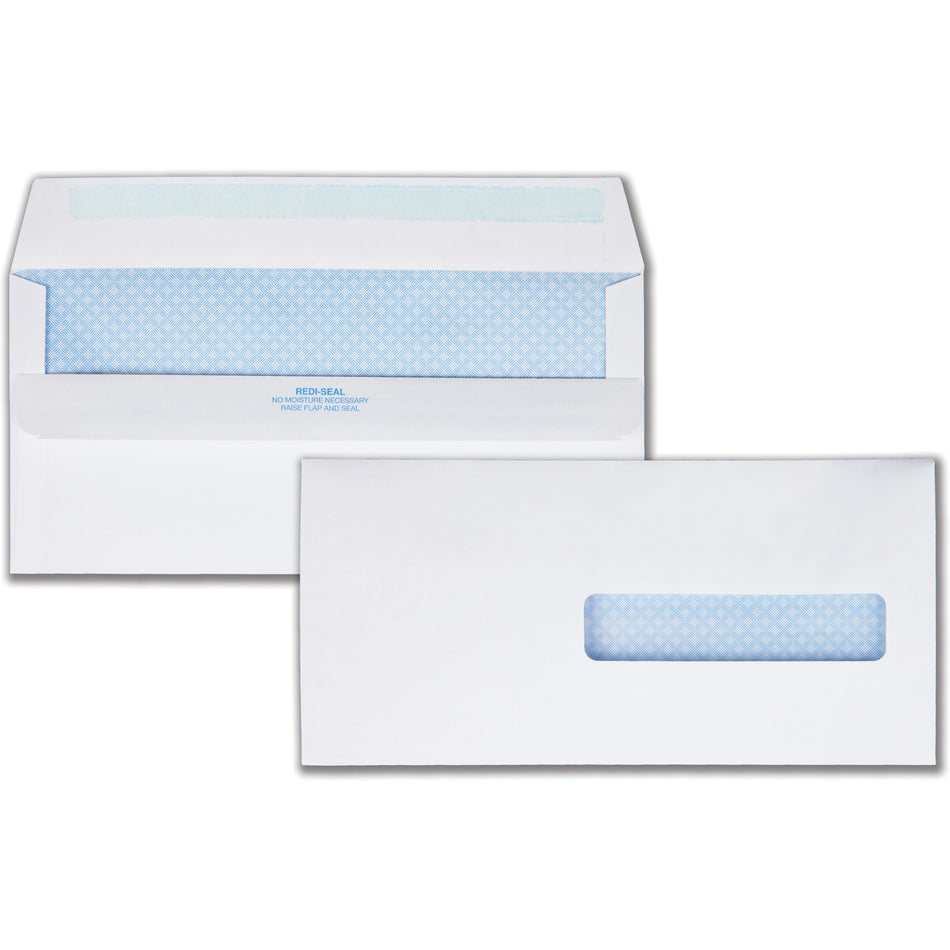 Quality Park Redi-Seal HCFA-1500 Claim Envelopes - Single Window - #10 1/2 - 4 1/2" Width x 9 1/2" Length - 24 lb - Self-sealing - White - Wove - 500 / Box