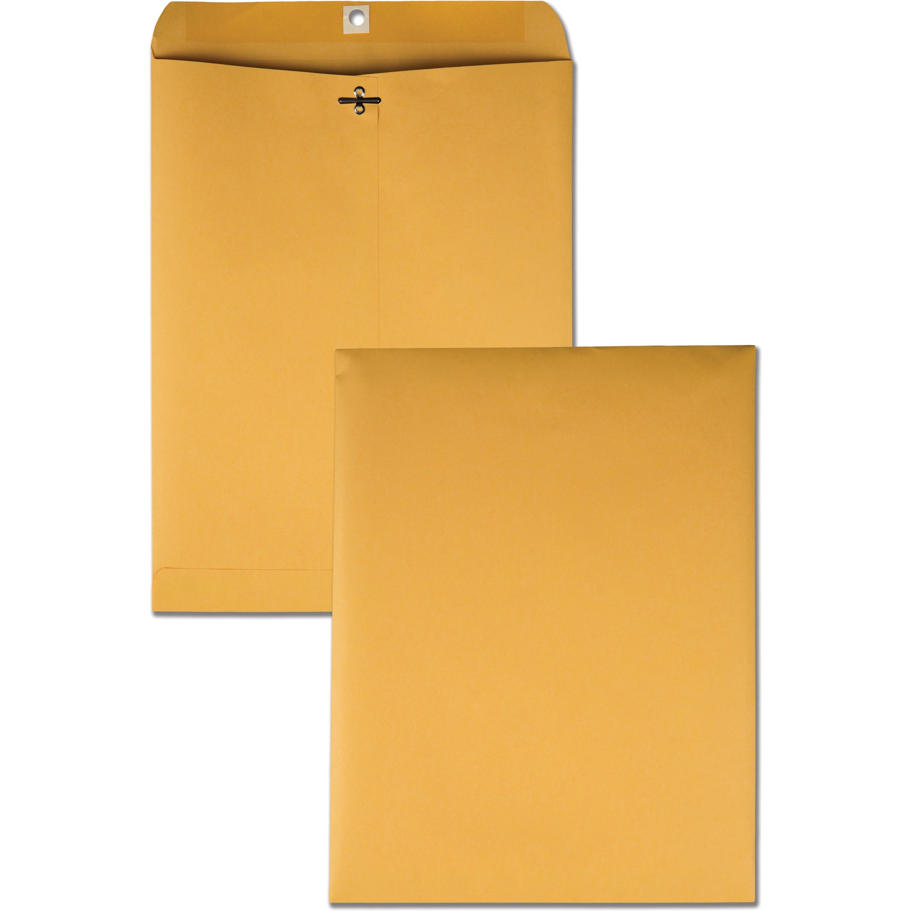Quality Park 10 x 13 Clasp Envelopes in Dispenser Box - Clasp - #97 - 10" Width x 13" Length - 28 lb - Clasp - Kraft - 250 / Box
