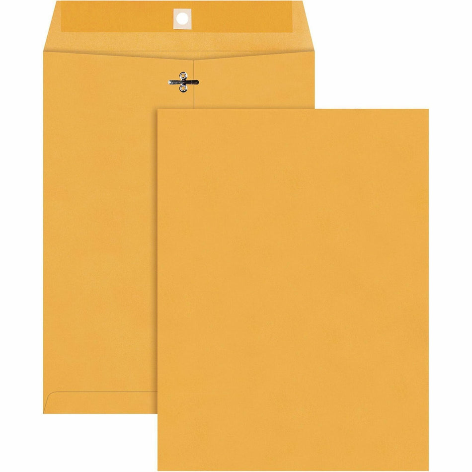 Quality Park 9 x 12 Heavy-duty Clasp Envelopes - Clasp - #90 - 9" Width x 12" Length - 32 lb - Gummed - Kraft - Kraft - 100 / Box