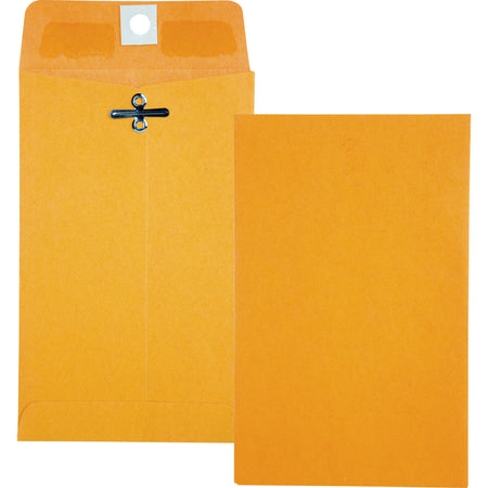 Quality Park 4 x 6-3/8 Clasp Envelopes with Deeply Gummed Flaps - Clasp - #15 - 4" Width x 6 3/8" Length - 28 lb - Gummed - Kraft - Kraft - 100 / Box