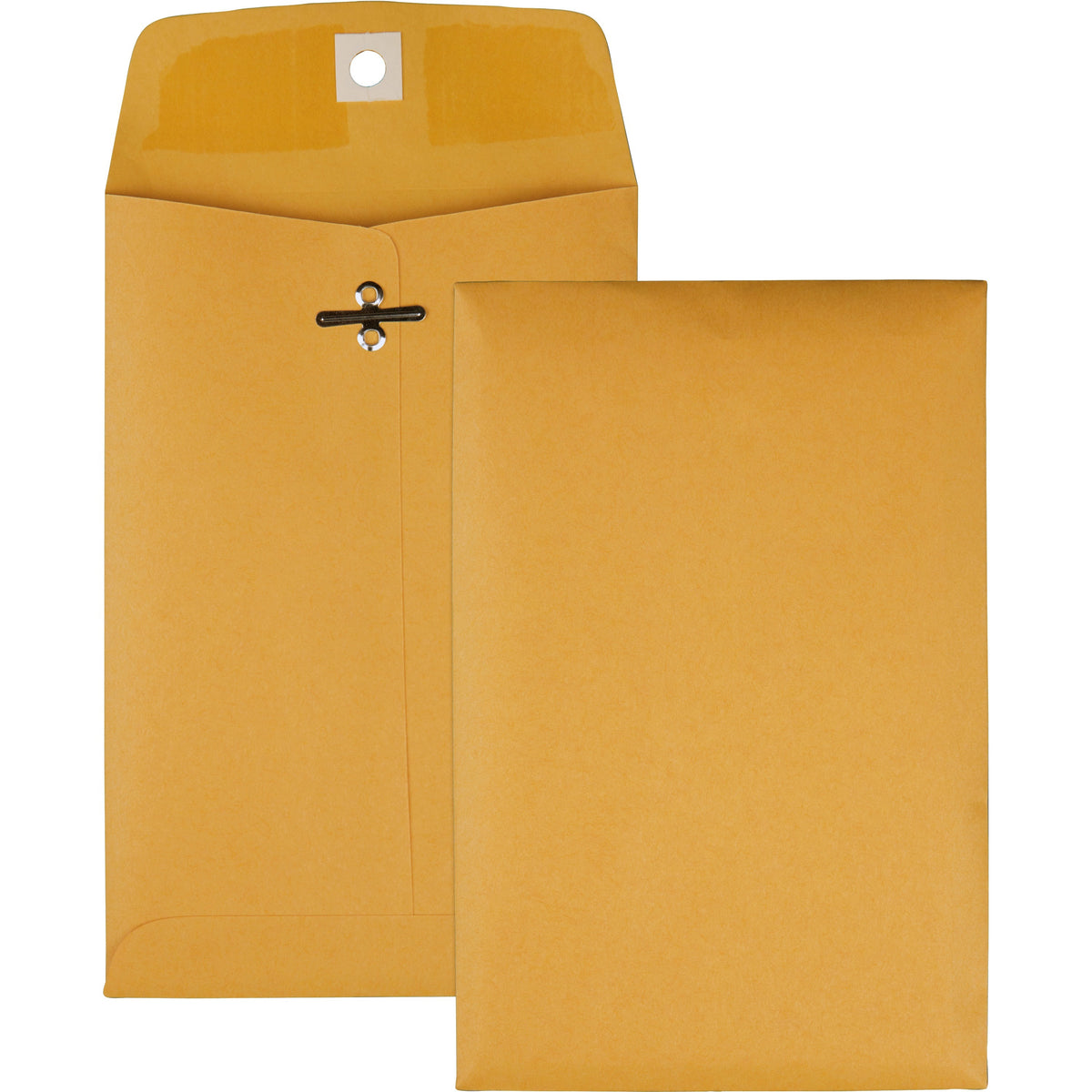 Quality Park 5 x 7-1/2 Clasp Envelopes with Deeply Gummed Flaps - Clasp - #35 - 5" Width x 7 1/2" Length - 28 lb - Gummed - Kraft - Kraft - 100 / Box