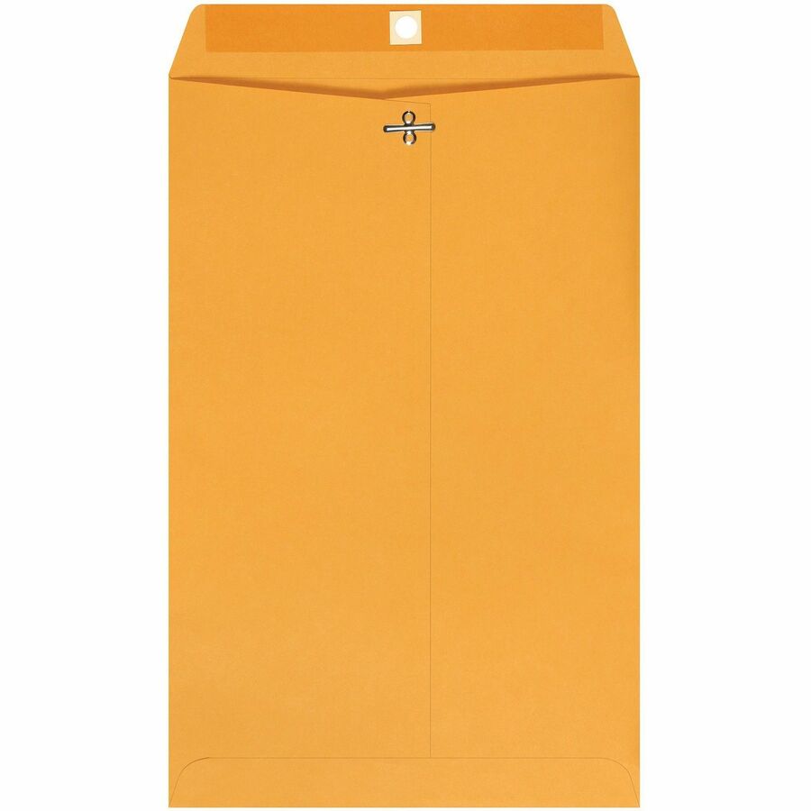 Quality Park 9-1/4 x 14-1/2 Clasp Envelopes with Deeply Gummed Flaps - Clasp - #94 - 9 1/4" Width x 14 1/2" Length - 28 lb - Gummed - Kraft - Kraft - 100 / Box