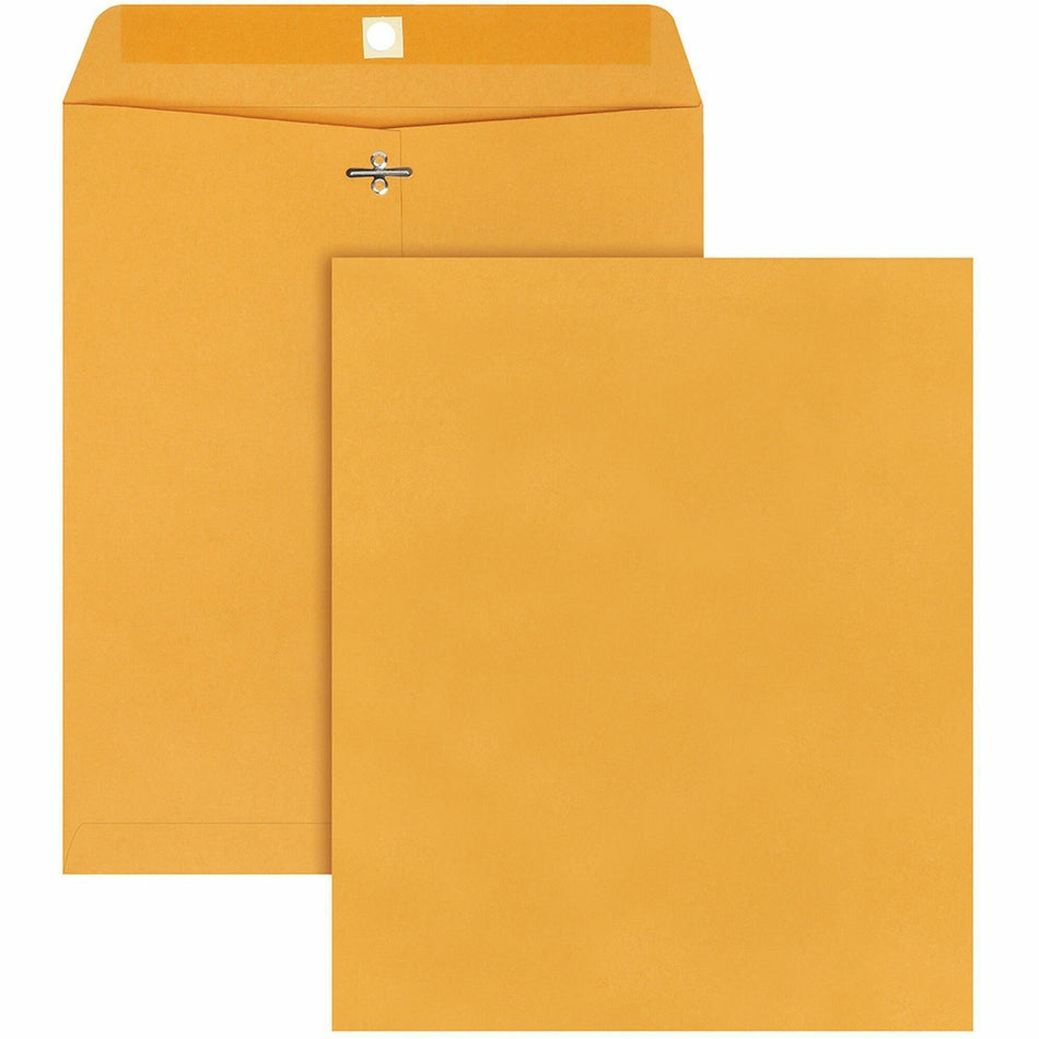Quality Park 10 x 12 Clasp Envelopes with Deeply Gummed Flaps - Clasp - #95 - 10" Width x 12" Length - 28 lb - Gummed - Kraft - Kraft - 100 / Box