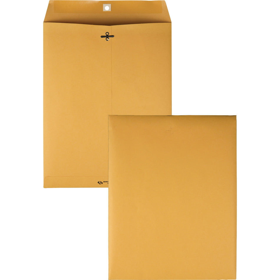 Quality Park 10" x 13" Clasp Envelopes with Moisture-Activated Adhesive - Clasp - #97 - 10" Width x 13" Length - 28 lb - Gummed - Kraft - Kraft - 100 / Box