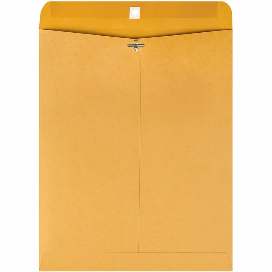 Quality Park 11-1/2 x 14-1/2 Clasp Envelopes with Deeply Gummed Flaps - Clasp - #105 - 11 1/2" Width x 14 1/2" Length - 28 lb - Gummed - Kraft - Kraft - 100 / Box