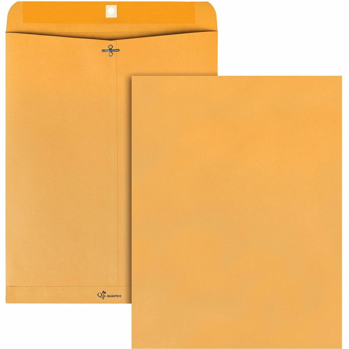 Quality Park 12 x 15-1/2 Clasp Envelope with Deeply Gummed Flaps - Clasp - #110 - 12" Width x 15 1/2" Length - 28 lb - Gummed - Kraft - Kraft - 100 / Box