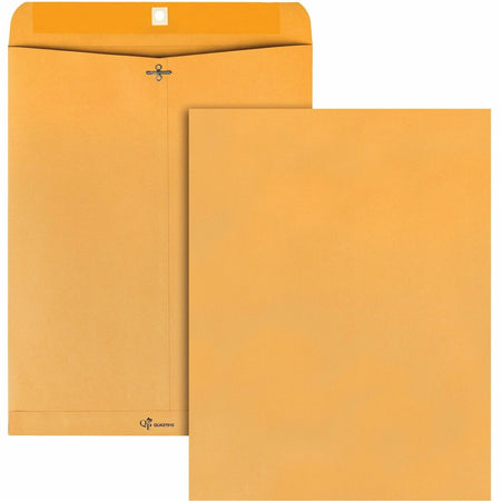 Quality Park 12 x 15-1/2 Clasp Envelope with Deeply Gummed Flaps - Clasp - #110 - 12" Width x 15 1/2" Length - 28 lb - Gummed - Kraft - Kraft - 100 / Box