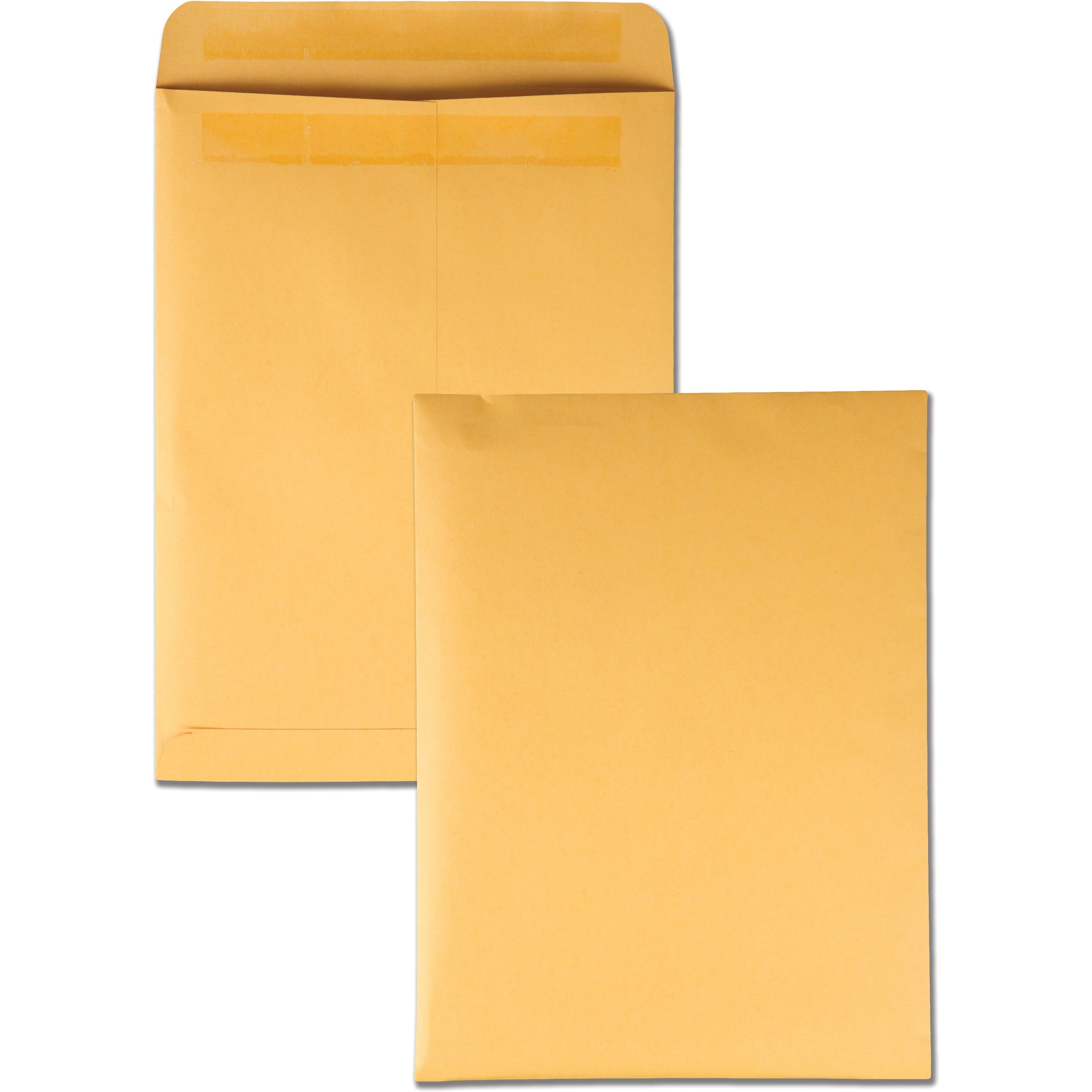 Quality Park 9 x 12 Catalog Envelopes with Self-Seal Closure - Catalog - #10 1/2 - 9" Width x 12" Length - 28 lb - Self-sealing - Kraft - Kraft - 100 / Box