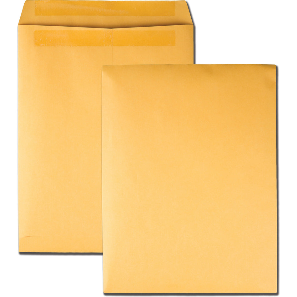 Quality Park 10 x 13 Catalog Envelopes with Self-Seal Closure - Catalog - #13 1/2 - 10" Width x 13" Length - 28 lb - Self-sealing - Kraft - Kraft - 100 / Box