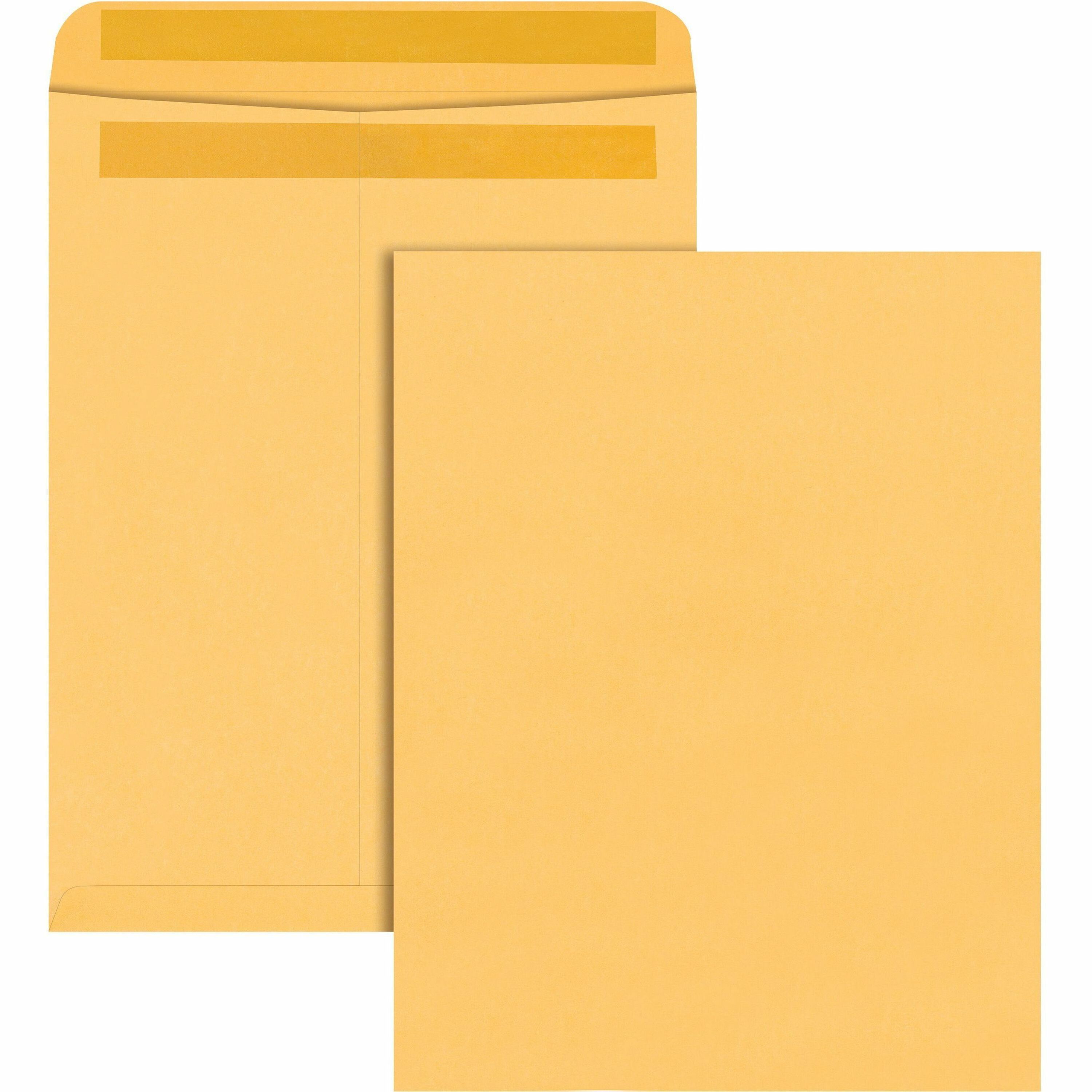Quality Park 12 x 15-1/2 Catalog Envelopes with Self-Seal Closure - Catalog - #5-1/2 - 12" Width x 15 1/2" Length - 28 lb - Self-sealing - Kraft - Kraft - 100 / Box