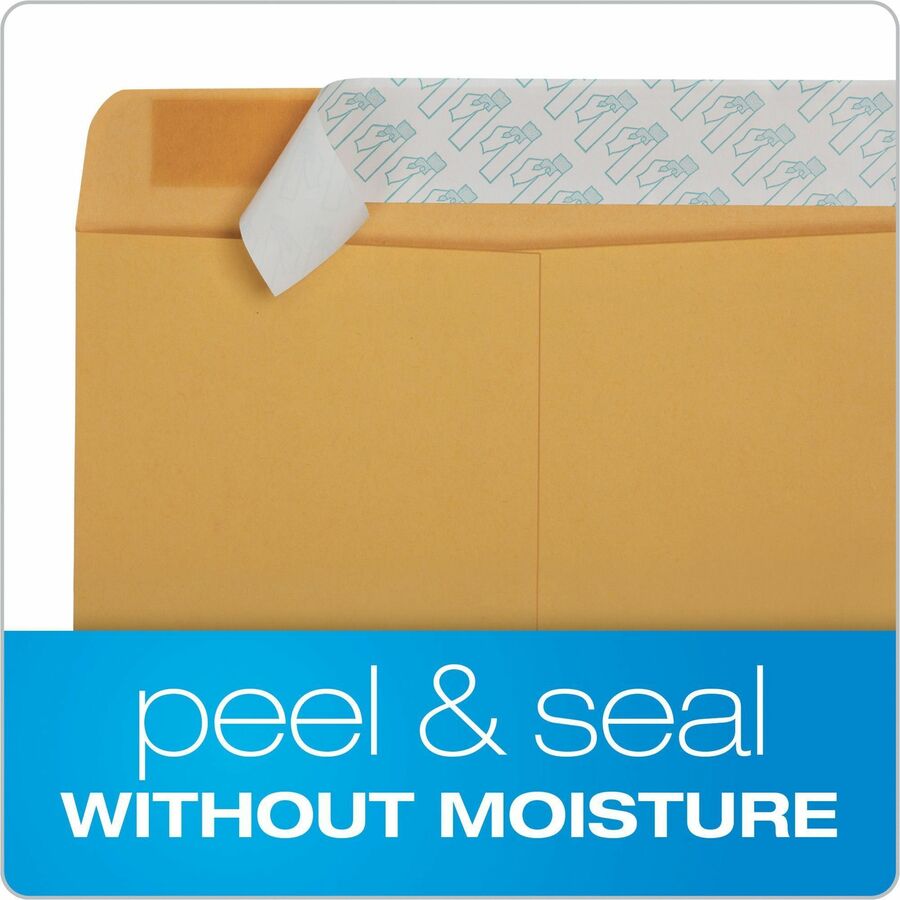 Quality Park 9 x 12 Catalog Envelopes with Redi-Strip® Closure - Catalog - #10 1/2 - 9" Width x 12" Length - 28 lb - Self-sealing - Kraft - Kraft - 100 / Box