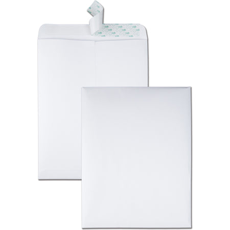 Quality Park 10 x 13 Catalog Envelopes with Redi-Strip® Closure - Catalog - #13 1/2 - 10" Width x 13" Length - 28 lb - Peel & Seal - White - Wove - 100 / Box