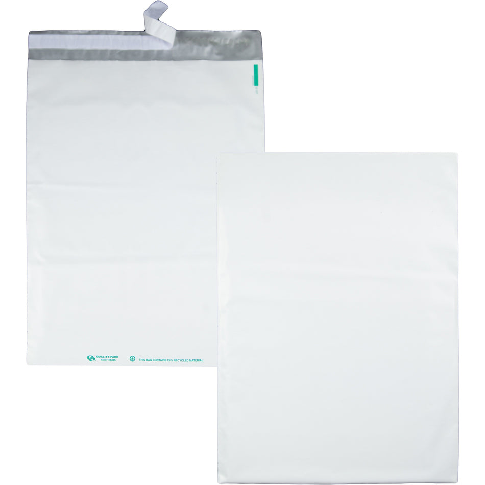 Quality Park White Poly Mailing Envelopes - Catalog - 14" Width x 19" Length - Self-sealing - White - Polyethylene - 100 / Pack