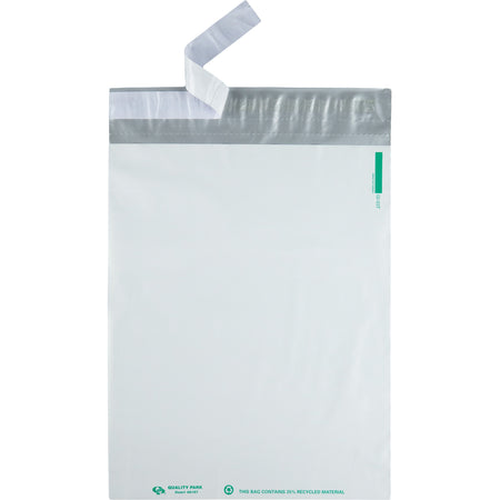 Quality Park 12 x 15-1/2 Jumbo Poly Mailers with Redi-Strip®  Self-Sealing Closure - Catalog - 12" Width x 15 1/2" Length - Peel & Seal - White - Polypropylene - 100 / Pack
