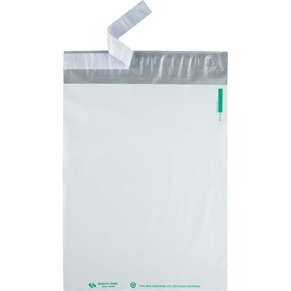 Quality Park 12 x 15-1/2 Jumbo Poly Mailers with Redi-Strip®  Self-Sealing Closure - Catalog - 12" Width x 15 1/2" Length - Peel & Seal - White - Polypropylene - 100 / Pack