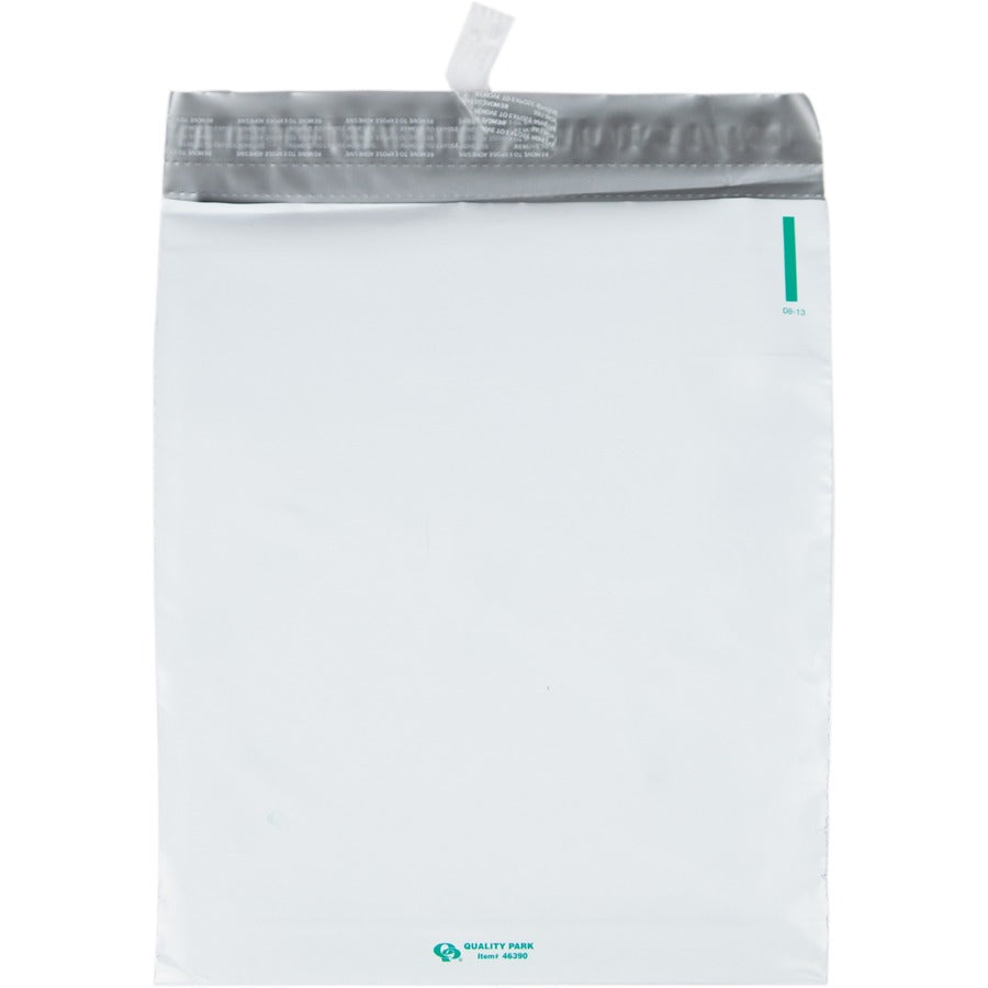 Quality Park Open-End Poly Expansion Mailers - Expansion - 11" Width x 13" Length - 2" Gusset - Self-sealing - White - Polyethylene - 100 / Carton