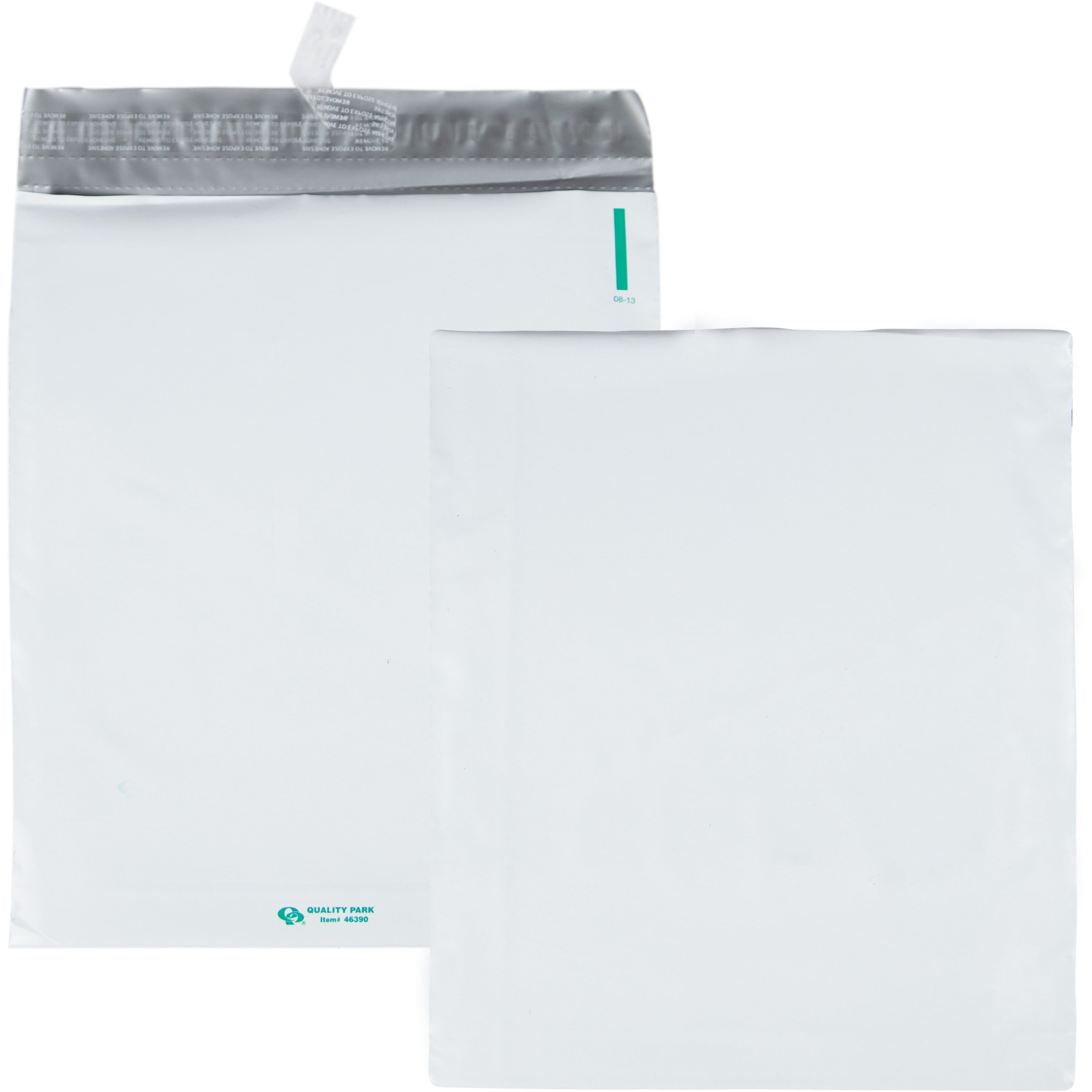 Quality Park Open-End Poly Expansion Mailers - Expansion - 11" Width x 13" Length - 2" Gusset - Self-sealing - White - Polyethylene - 100 / Carton